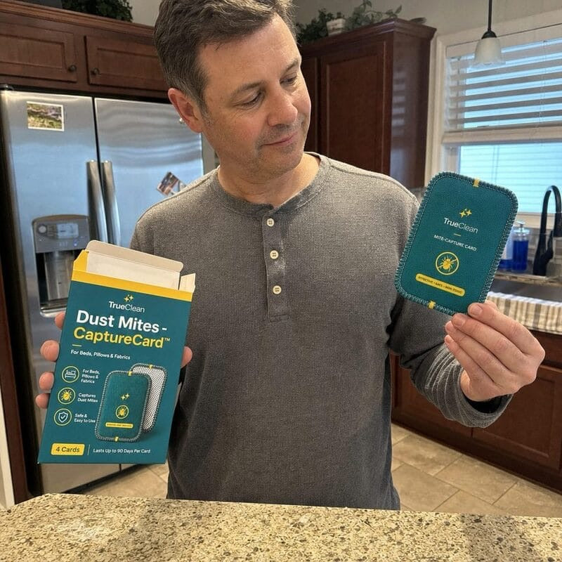 Customer checking a CaptureCard in his kitchen